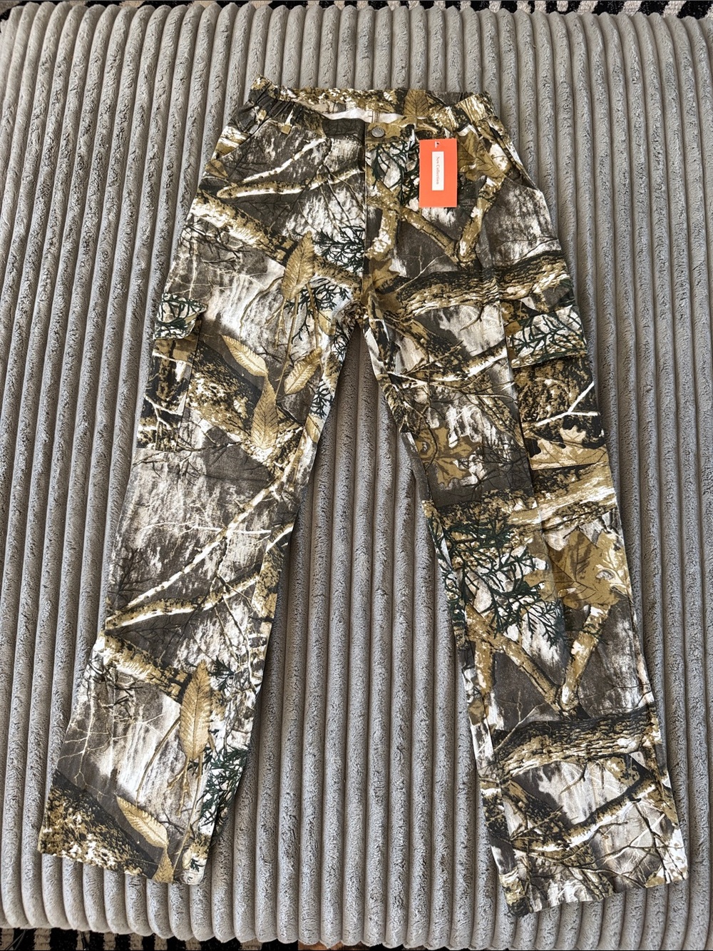 Women's Cargo Pants in Olive Camo Print